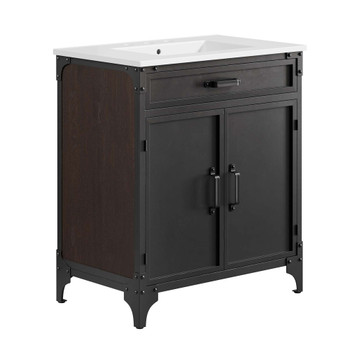 Modway Steamforge 30" Bathroom Vanity - EEI-6415-WHI-BLK