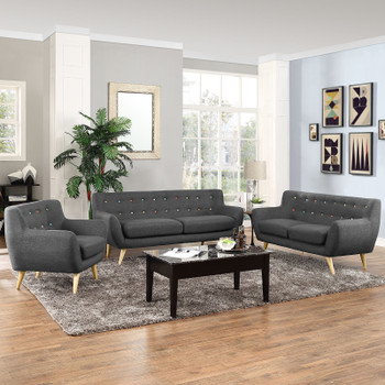 Modway Remark 3 Piece Living Room Set EEI-1782-GRY-SET Gray