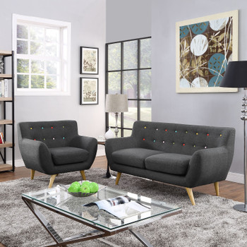 Modway Remark 2 Piece Living Room Set EEI-1783-GRY-SET Gray