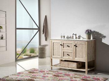Legion Furniture 48" Solid Wood Sink Vanity with Marble Top - WH5148