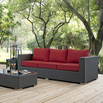 Modway Sojourn Outdoor Patio Sunbrella® Sofa EEI-1860-CHC-RED Canvas Red