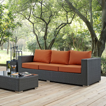 Modway Sojourn Outdoor Patio Sunbrella® Sofa EEI-1860-CHC-TUS Canvas Tuscan