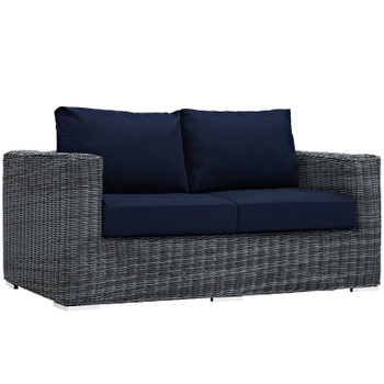 Modway Summon Outdoor Patio Sunbrella® Loveseat EEI-1865-GRY-NAV Canvas Navy