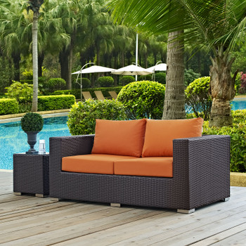 Modway Convene Outdoor Patio Loveseat EEI-1907-EXP-ORA Espresso Orange