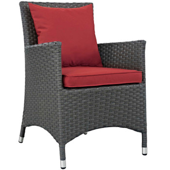 Modway Sojourn Dining Outdoor Patio Sunbrella® Armchair EEI-1924-CHC-RED Canvas Red