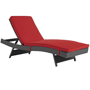 Modway Sojourn Outdoor Patio Sunbrella® Chaise EEI-1985-CHC-RED Canvas Red