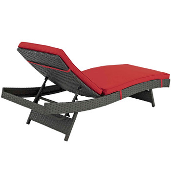 Modway Sojourn Outdoor Patio Sunbrella® Chaise EEI-1985-CHC-RED Canvas Red