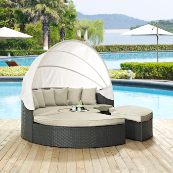 Modway Sojourn Outdoor Patio Sunbrella® Daybed EEI-1986-CHC-BEI-SET Antique Canvas Beige