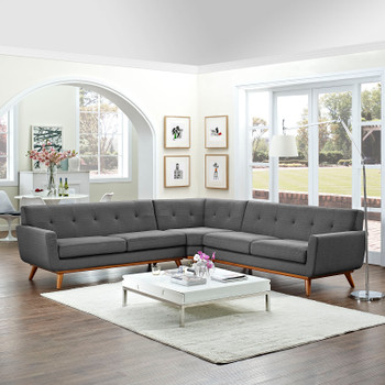 Modway Engage L-Shaped Sectional Sofa EEI-2108-DOR-SET Gray