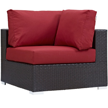 Modway Convene 7 Piece Outdoor Patio Sectional Set EEI-2157-EXP-RED-SET Espresso Red