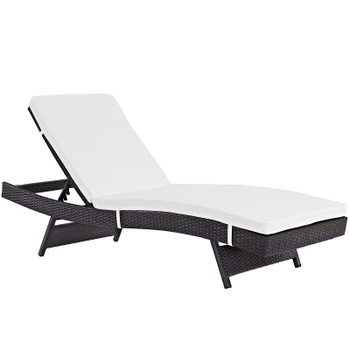 Modway Convene Outdoor Patio Chaise EEI-2179-EXP-WHI Espresso White