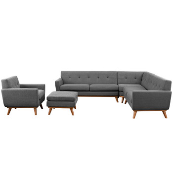 Modway Engage 5 Piece Sectional Sofa EEI-2186-DOR-SET Gray