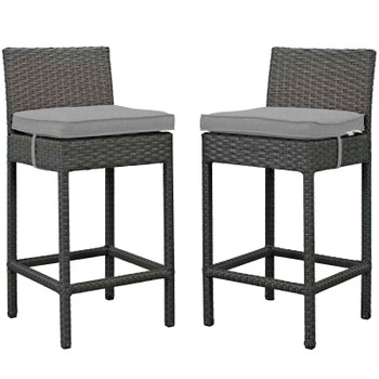 Modway Sojourn 2 Piece Outdoor Patio Sunbrella® Pub Set EEI-2195-CHC-GRY-SET Canvas Gray