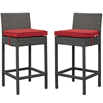 Modway Sojourn 2 Piece Outdoor Patio Sunbrella® Pub Set EEI-2195-CHC-RED-SET Canvas Red