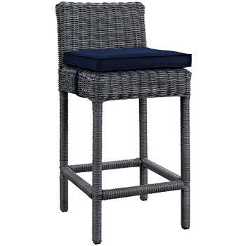 Modway Summon 2 Piece Outdoor Patio Sunbrella® Pub Set EEI-2197-GRY-NAV-SET Canvas Navy