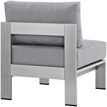 Modway Shore Armless Outdoor Patio Aluminum Chair EEI-2263-SLV-GRY Silver Gray