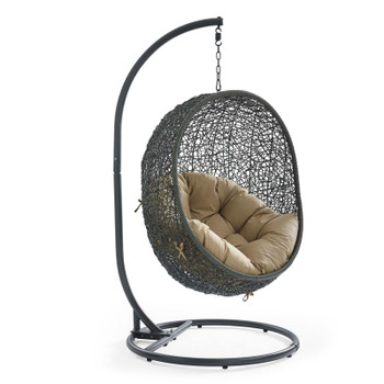 Modway Hide Outdoor Patio Swing Chair With Stand EEI-2273-GRY-MOC Gray Mocha