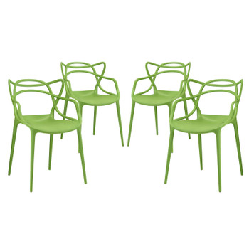 Modway Entangled Dining Set Set of 4 EEI-2348-GRN-SET Green