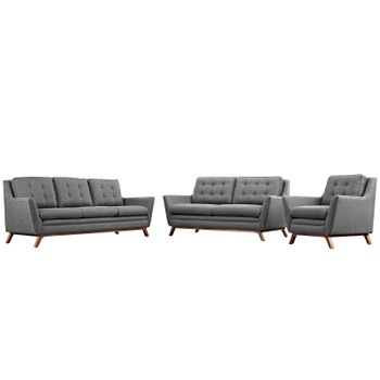 Modway Beguile Living Room Set Upholstered Fabric Set of 3 EEI-2431-DOR-SET Gray