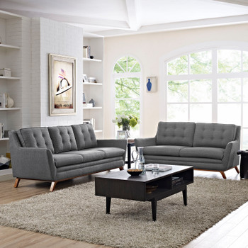 Modway Beguile Living Room Set Upholstered Fabric Set of 2 EEI-2434-DOR-SET Gray