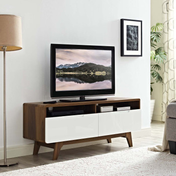 Modway Origin 47" TV Stand EEI-2533-WAL-WHI Walnut White