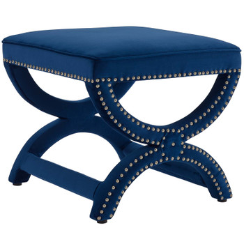 Modway Expound Upholstered Nailhead Trim Performance Velvet Ottoman EEI-3068-NAV Navy