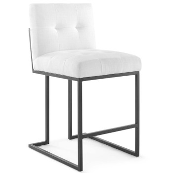 Modway Privy Black Stainless Steel Upholstered Fabric Counter Stool EEI-3854-BLK-WHI Black White