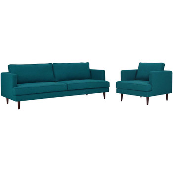 Modway Agile Upholstered Fabric Sofa and Armchair Set EEI-4080-TEA-SET Teal