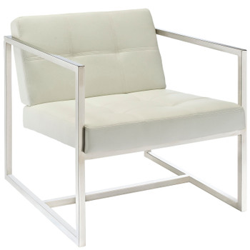 Modway Hover Upholstered Vinyl Lounge Chair EEI-263-WHI White