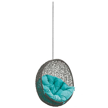 Modway Hide Outdoor Patio Swing Chair Without Stand EEI-2654-GRY-TRQ Gray Turquoise