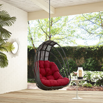 Modway Whisk Outdoor Patio Swing Chair Without Stand EEI-2656-RED-SET Red