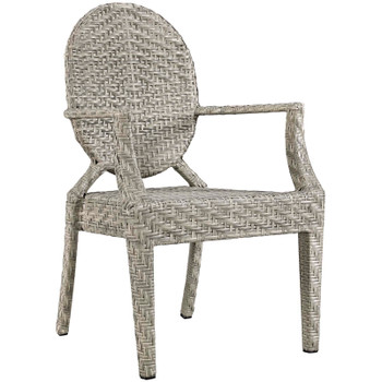 Modway Casper Outdoor Patio Dining Armchair EEI-2683-LGR Light Gray