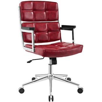 Modway Portray Highback Upholstered Vinyl Office Chair EEI-2685-RED Red