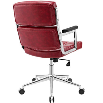 Modway Portray Highback Upholstered Vinyl Office Chair EEI-2685-RED Red