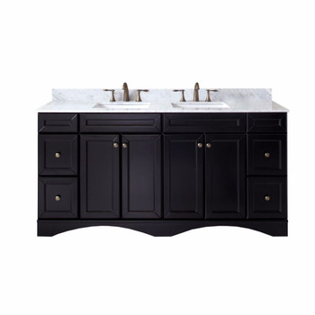 Virtu USA ED-25072-WMSQ-ES-NM Avant Styles Talisa 72" Double Bathroom Vanity in Espresso with Italian Carrara White Marble Top and Square Sink