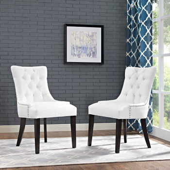 Modway Regent Dining Side Chair Vinyl Set of 2 EEI-2742-WHI-SET White