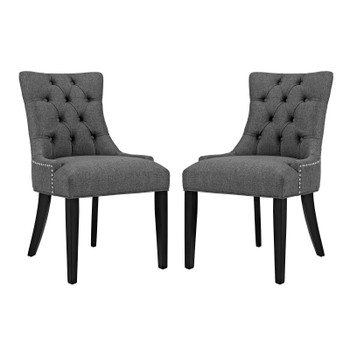 Modway Regent Dining Side Chair Fabric Set of 2 EEI-2743-GRY-SET Gray