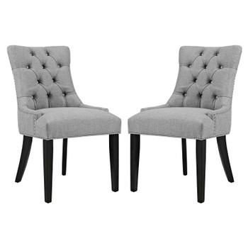 Modway Regent Dining Side Chair Fabric Set of 2 EEI-2743-LGR-SET Light Gray