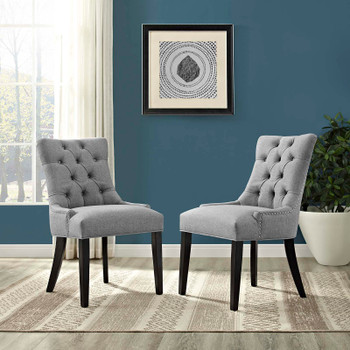 Modway Regent Dining Side Chair Fabric Set of 2 EEI-2743-LGR-SET Light Gray