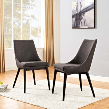 Modway Viscount Dining Side Chair Fabric Set of 2 EEI-2745-BRN-SET Brown