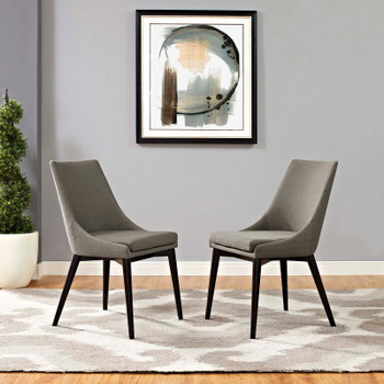 Modway Viscount Dining Side Chair Fabric Set of 2 EEI-2745-GRA-SET Granite