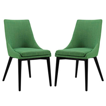 Modway Viscount Dining Side Chair Fabric Set of 2 EEI-2745-GRN-SET Kelly Green