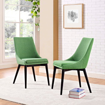 Modway Viscount Dining Side Chair Fabric Set of 2 EEI-2745-GRN-SET Kelly Green