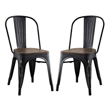 Modway Promenade Dining Side Chair Set of 2 EEI-2751-BLK-SET Black