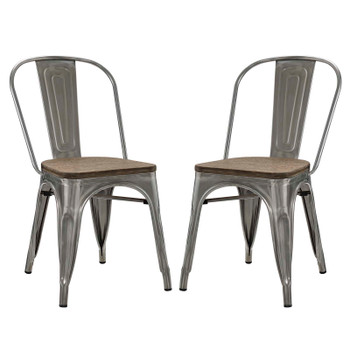 Modway Promenade Dining Side Chair Set of 2 EEI-2751-GME-SET GunMetal