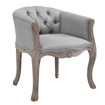 Modway Crown Vintage French Upholstered Fabric Dining Armchair EEI-2793-LGR Light Gray