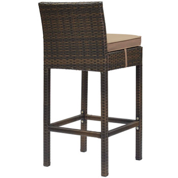 Modway Conduit Outdoor Patio Wicker Rattan Bar Stool EEI-2799-BRN-MOC Brown Mocha