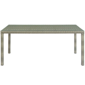 Modway Conduit 70" Outdoor Patio Wicker Rattan Dining Table EEI-2808-LGR Light Gray