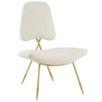 Modway Ponder Performance Velvet Lounge Chair EEI-2809-IVO Ivory