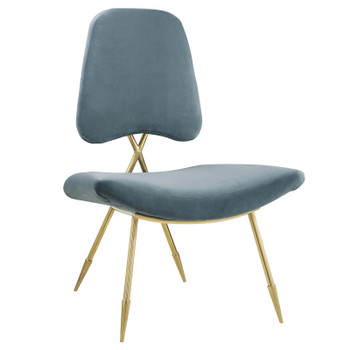 Modway Ponder Performance Velvet Lounge Chair EEI-2809-SEA Sea Blue